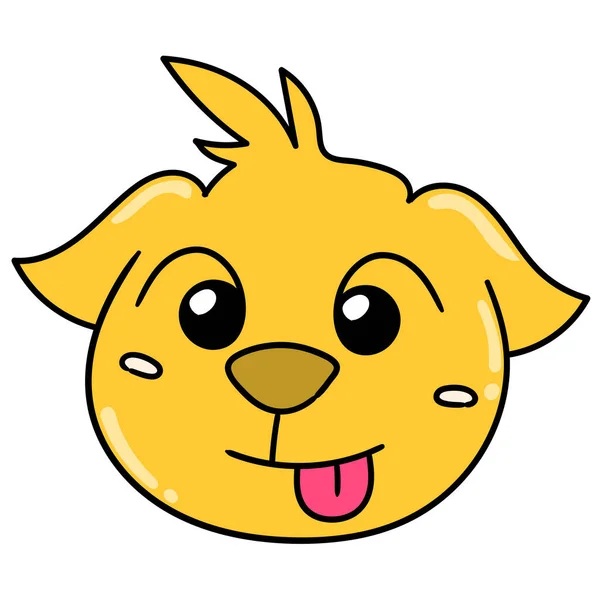 Χαριτωμένο Κεφάλι Σκύλου Emoticon Προεξέχει Από Γλώσσα Του Εικόνα Εικονίδιο — Διανυσματικό Αρχείο