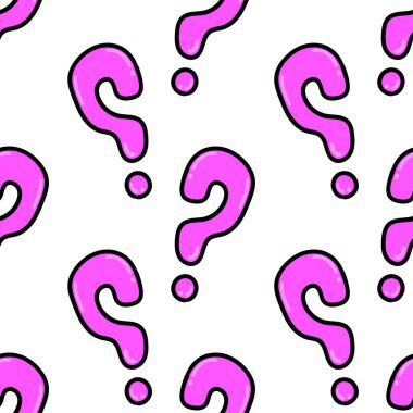 Soru işareti desensiz tekstil izi. tekrarlanan kalıp arkaplan tasarımı