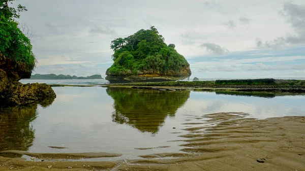 Ein Foto Von Einer Kleinen Insel Strand Landschaftsfotografie — Stockfoto