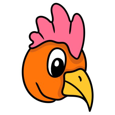 Horoz başı simgesi, karalama simgesi resmi Kawaii