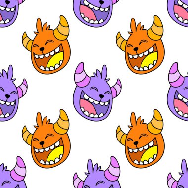 Kahkaha mizahı kusursuz tekstil desenli. tekrarlanan kalıp arkaplan tasarımı