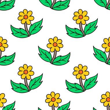 Ayçiçeği bahar çiçeği kusursuz desenli tekstil izi. tekrarlanan kalıp arkaplan tasarımı