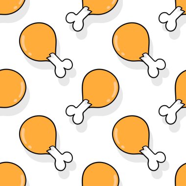 Kızarmış tavuk butları dikişsiz tekstil izleri. tekrarlanan kalıp arkaplan tasarımı