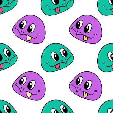 Alaycı yüz kusursuz tekstil izi. tekrarlanan kalıp arkaplan tasarımı