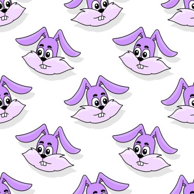 Tavşan uzun kulaklı, dikişsiz tekstil desenli. tekrarlanan kalıp arkaplan tasarımı