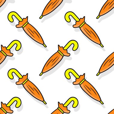 Yağmur şemsiyesi desensiz tekstil baskısı. tekrarlanan kalıp arkaplan tasarımı