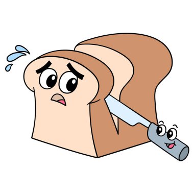 beyaz ekmek dilimi, karalama simgesi resmi kawaii