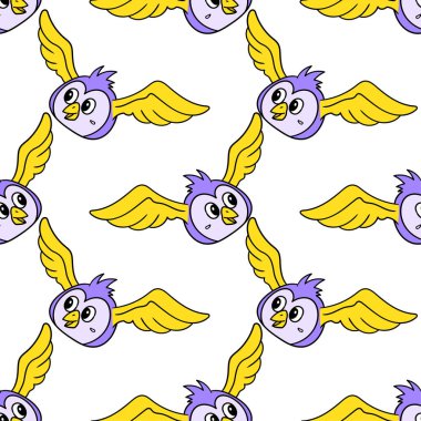 Baykuş gülen yüz kusursuz tekstil izi. tekrarlanan kalıp arkaplan tasarımı