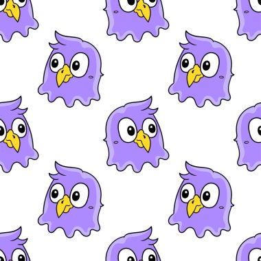 Kartal başlı kuş başlıklı kusursuz tekstil izi. tekrarlanan kalıp arkaplan tasarımı