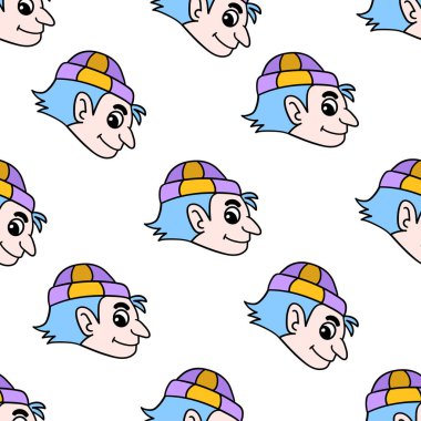 Dedektif kafası kusursuz tekstil izi. tekrarlanan kalıp arkaplan tasarımı