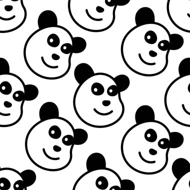 Şirin panda desensiz tekstil izi. tekrarlanan kalıp arkaplan tasarımı