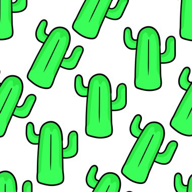 Yeşil kaktüs dikişsiz tekstil izi. tekrarlanan kalıp arkaplan tasarımı