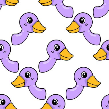 Ördek kümes hayvanlarının başları pürüzsüz tekstil izleri. tekrarlanan kalıp arkaplan tasarımı