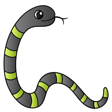 Yılan Viper kıvranıyor, karalama ikonu imajı Kawaii