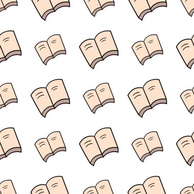 Açık kitap desensiz tekstil baskısı. tekrarlanan kalıp arkaplan tasarımı