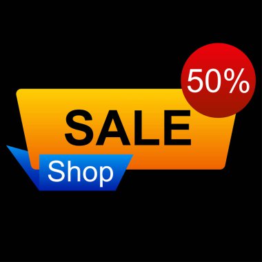 Yarı fiyatına indirim mağazası. Promosyon. vektör tasarım bayrak şablonu