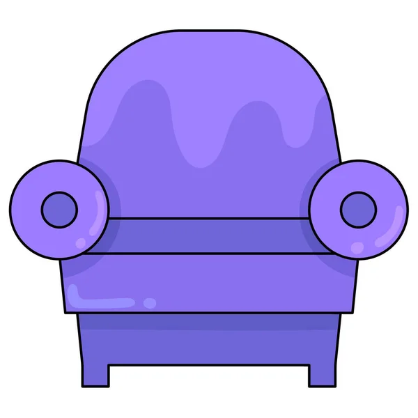 ソファー席は紫です 漫画的な感情 ドードル アイコン ドローイング — ストックベクタ