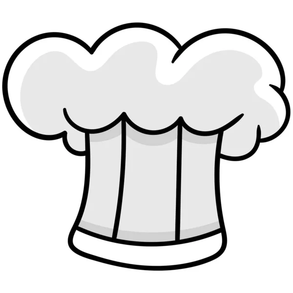 Sombrero Blanco Para Chef Emoticono Dibujos Animados Garabato Icono Dibujo — Archivo Imágenes Vectoriales