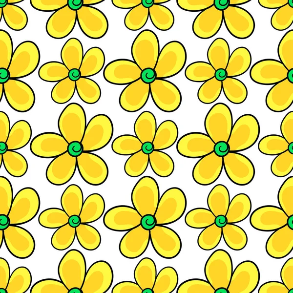 Sunflowers Bloom Seamless Pattern Textile Print Repeat Pattern Background Design — Stock Vector