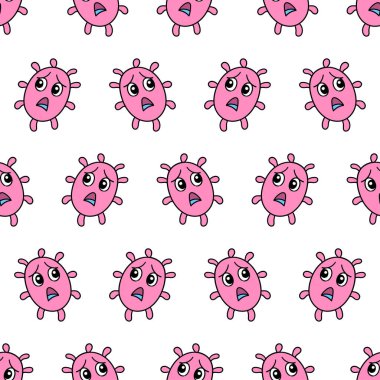 Bakteriyel korkutma. Yüzü kusursuz tekstil izi. tekrarlanan kalıp arkaplan tasarımı