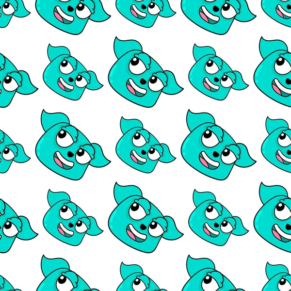 Gülümseyen kedi desensiz tekstil izi. tekrarlanan kalıp arkaplan tasarımı