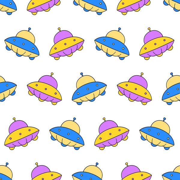 UFO düzlemi kusursuz tekstil izi. tekrarlanan kalıp arkaplan tasarımı