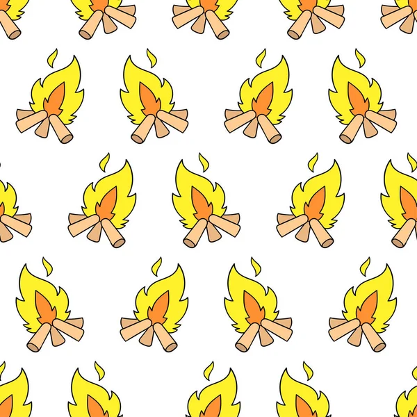 Kamp ateşi dikişsiz tekstil izi. tekrarlanan kalıp arkaplan tasarımı