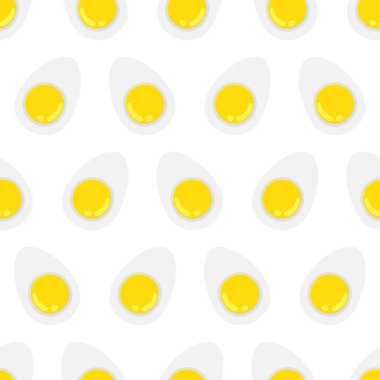 Yarı haşlanmış yumurta, dikişsiz tekstil izi. tekrarlanan kalıp arkaplan tasarımı