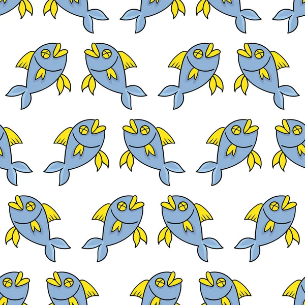 Poisson Imprimé Textile Motif Sans Couture Répéter Motif Fond Conception — Image vectorielle