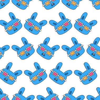 Tavşan sineması kusursuz tekstil baskısı. tekrarlanan kalıp arkaplan tasarımı