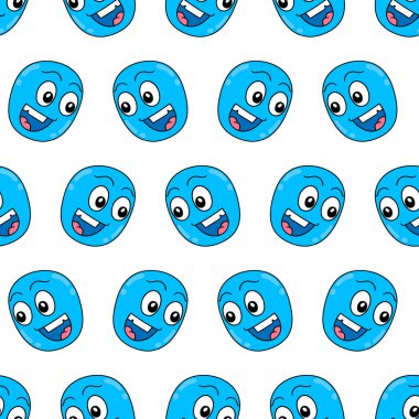Gülümseme emojisi kusursuz tekstil desenli. tekrarlanan kalıp arkaplan tasarımı