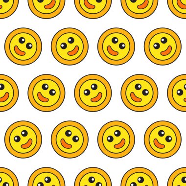 Şirin kawaii 'yi kusursuz bir şekilde daire içine alın. arkaplan illüstrasyonu