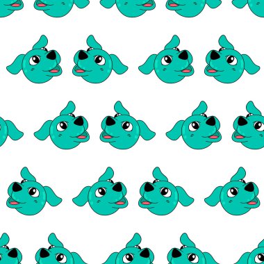 Köpek başlı evcil hayvan kusursuz tekrarlama kalıbı. arkaplan illüstrasyonu