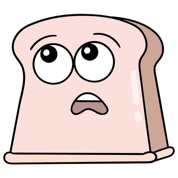 Bread Surprised Face Gawking Doodle Icon Drawing — Διανυσματικό Αρχείο