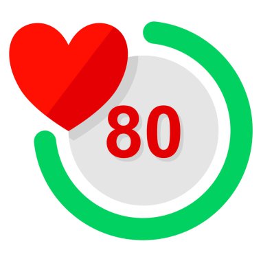 Kalp atış göstergesi veri simgesi. karalama simgesi çizimi