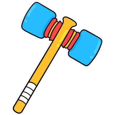 Çocuklar çekiçle oynar. karalama simgesi çizimi