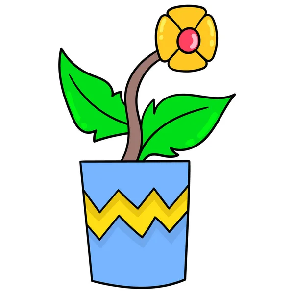Bela Planta Girassol Verão Desenho Ícone Doodle —  Vetores de Stock