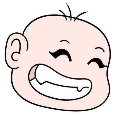 Gülümse bebek başı, karalama simgesi çizimi
