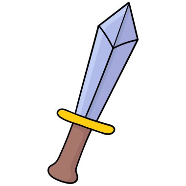 Savaşmak için keskin bir kılıç ustası. karalama simgesi çizimi