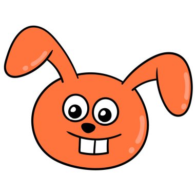 Dikenli dişli, karalama ikonu çizen tavşanın başı