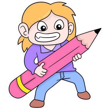 Okul sezonu geldi evlat. Çalışmak için bir kalem getir. Kamawaii 'nin karalama ikonu.