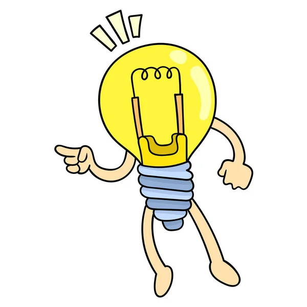 Bombilla Ilumina Brillantemente Signo Una Idea Brillante Doodle Icono Imagen — Vector de stock