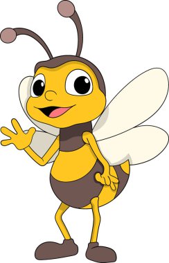 Büyük anlamlı gözleri, yumuşak kahverengi antenleri, sarı ve kahverengi çizgili vücudu ve beyaz kanatları olan dost bir çizgi film maskotu.