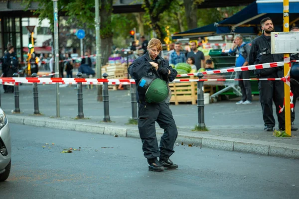 2018 Berlin Allemagne Police Dans Les Rues Ville Septembre Lorsque — Photo