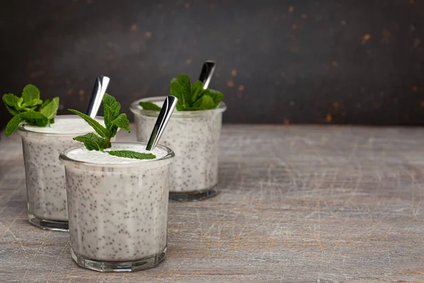 Dietetyczny Smoothie Nasionami Chia — Zdjęcie stockowe