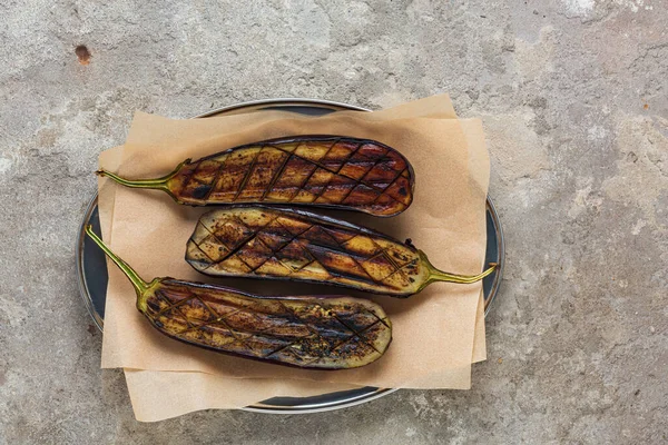 Vegetarisch Gegrillte Gefüllte Auberginen Rezept — Stockfoto