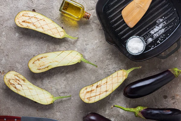 Vegetarian Grilled Stuffed Eggplant Recipe — Stock Photo, Image