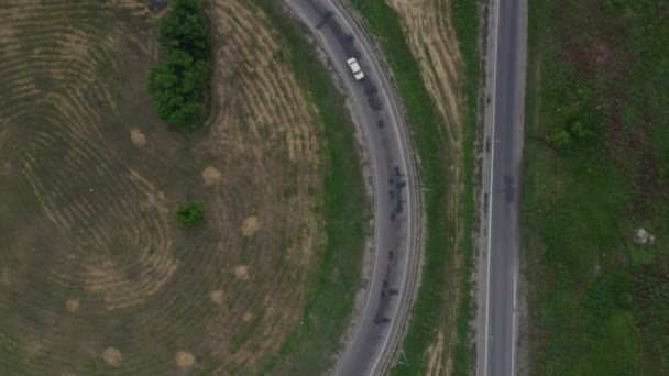 Auto Křižovatka Drone Video Mavic Pro Auto Trať Pohybujícími Vozy — Stock video
