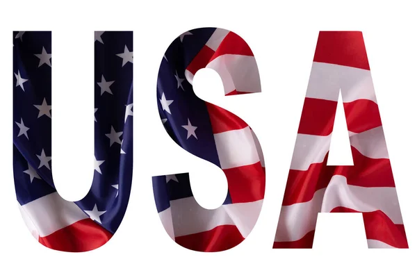 Usa Abbreviation Font American Flag Transparency —  Fotos de Stock