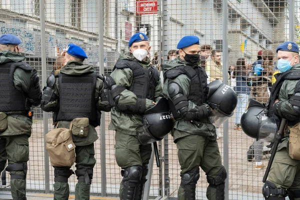 Вересня 2021 Року Київ Україна Поліцейські Добровольці Забезпечують Безпеку Порядок — стокове фото